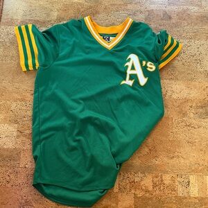 MLB Oakland Athletics Coopertowns Collection Throwback Jersey Size Large